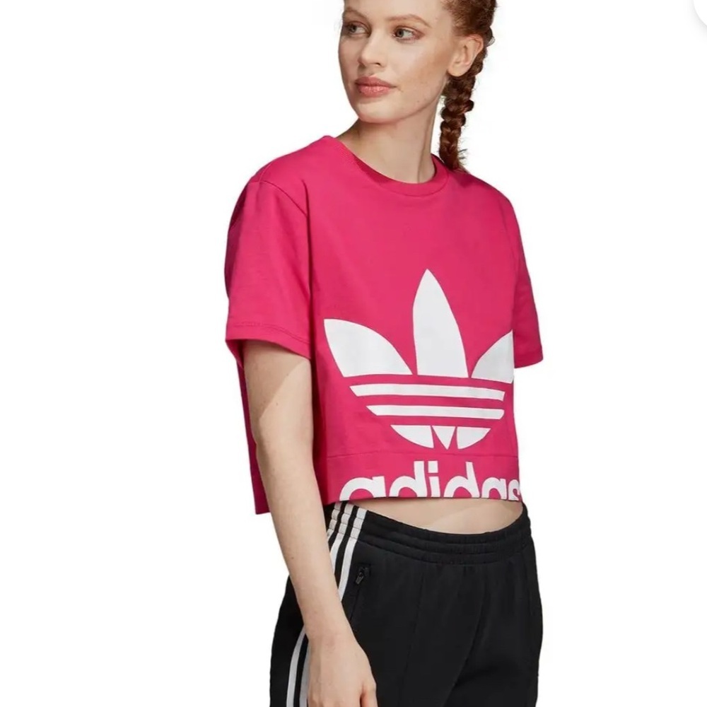 3/$20 deal! Adidas Women's Bellista Real magenta Crop Top size xs